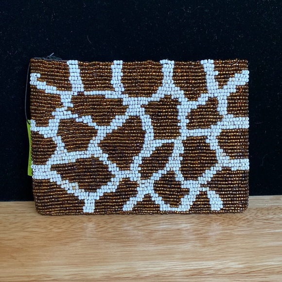 Beaded Brown and White Mini Bag - Picture 1 of 11